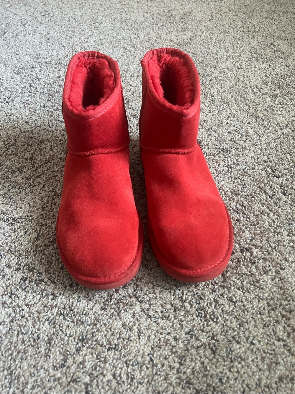 Cozy Red Suede Short UGG Boots